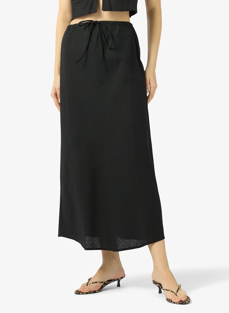 Ginger Tie Up Vest & A Line Skirt Coord Set - Image 4